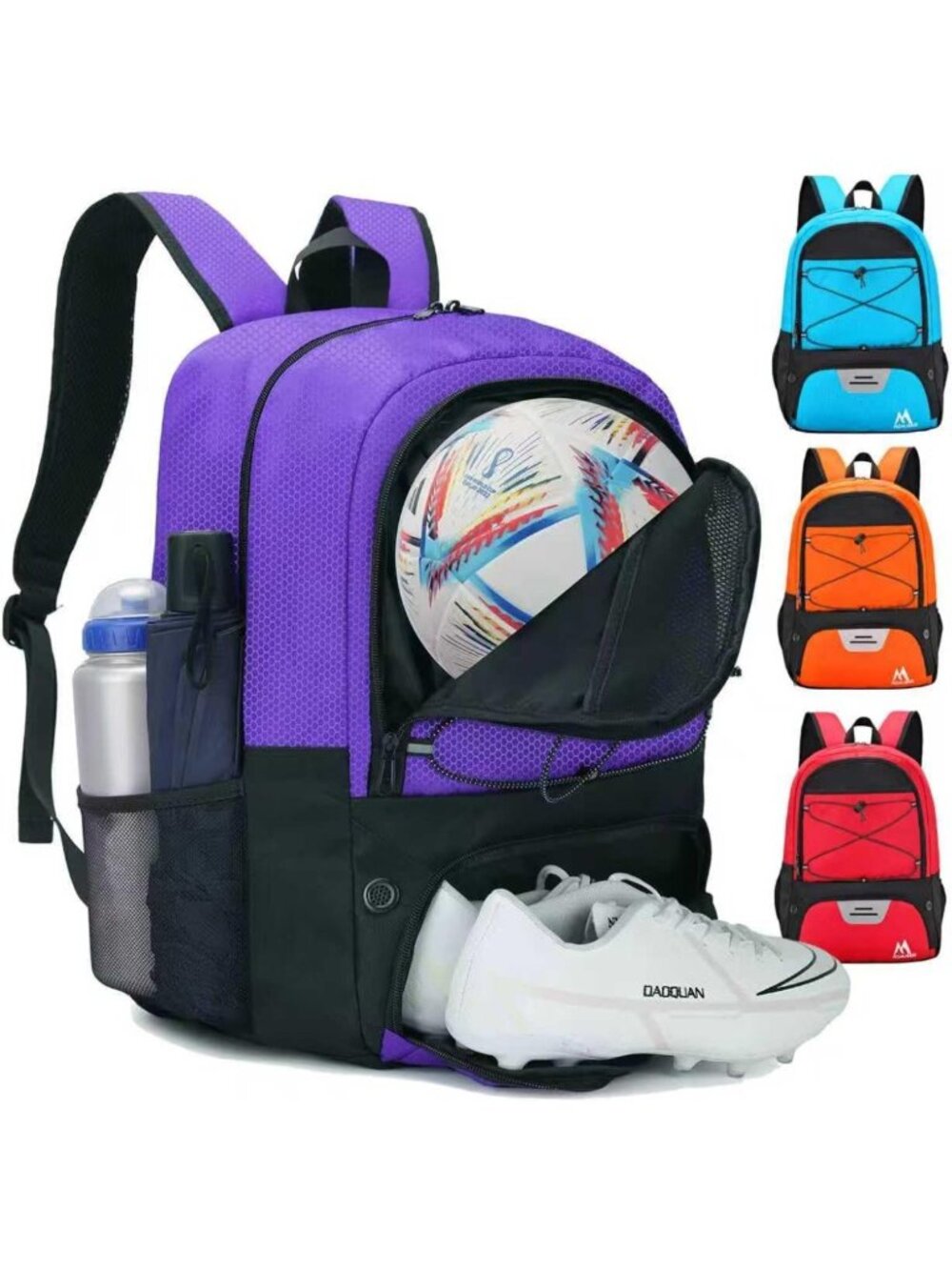 Youth Soccer Backpack with Ball & Cleat Compartment - Durable Sports Bag for